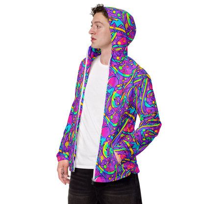 Men's Windbreaker - Neon Galaxy Whirl