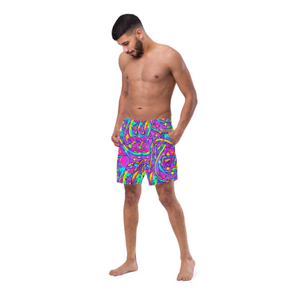 Swim Trunks - Neon Galaxy Whirl