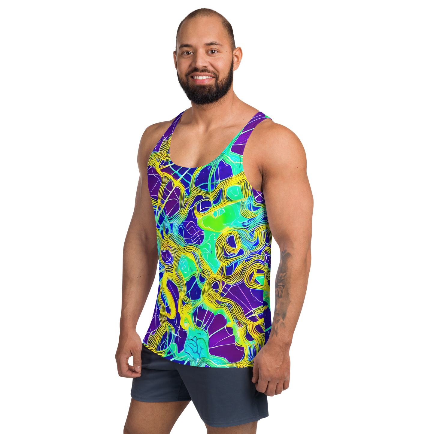 Men's Tank Top - Neon Jungle Rhapsody