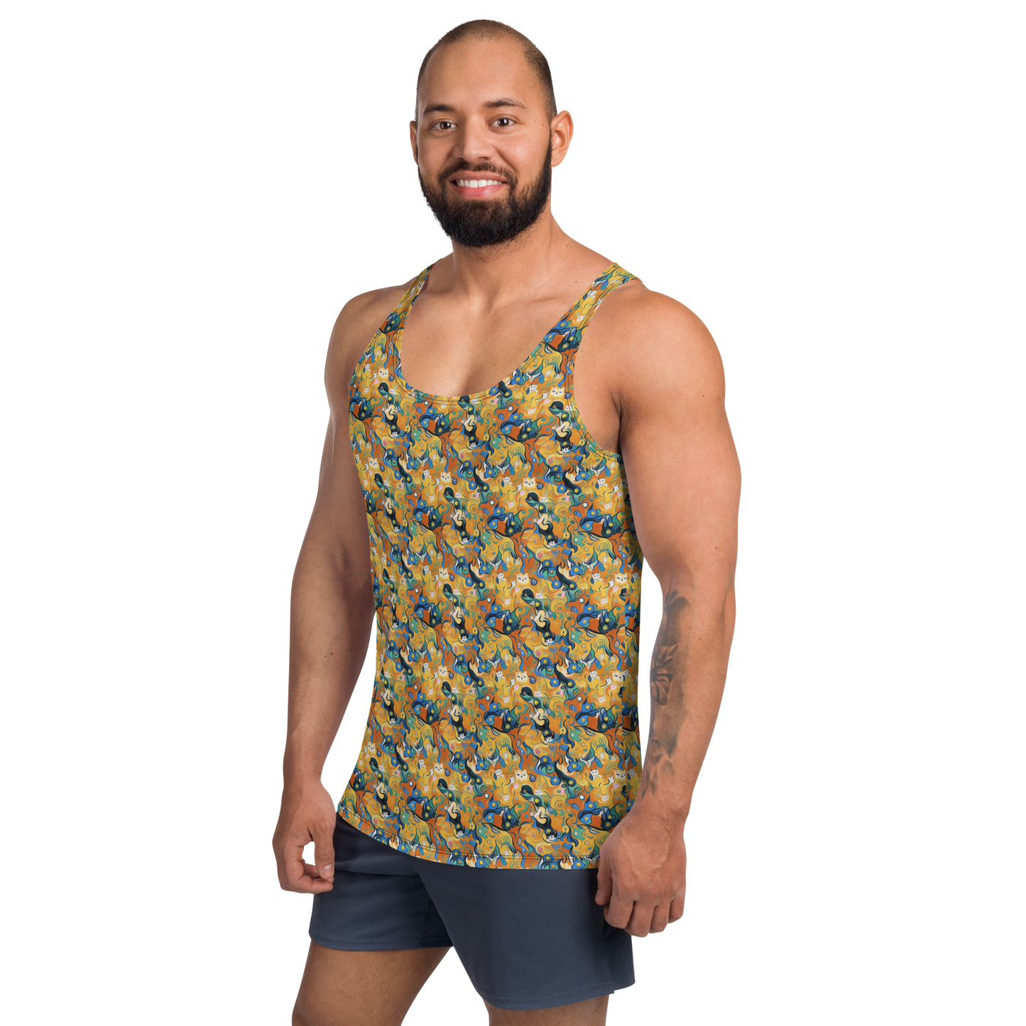 Men's Tank Top - Whimsical Feline Dance