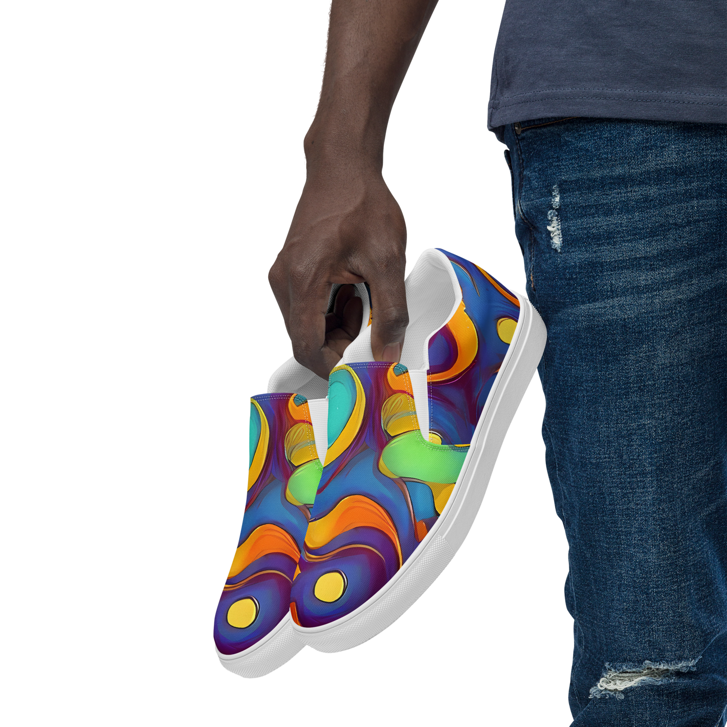 Men's Slip-On Canvas Shoes - Pelton Swirl