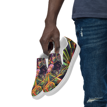 Men's Slip-On Canvas Shoes - Psychedelic Deep Space