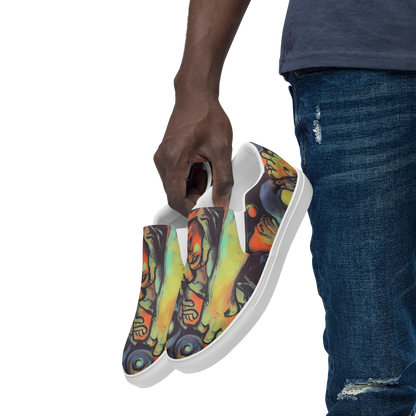 Men's Slip-On Canvas Shoes - Cosmic Scream