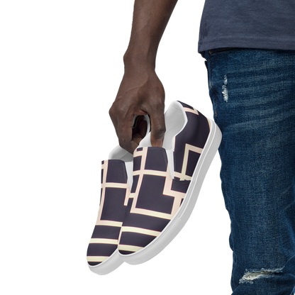 Men's Slip-On Canvas Shoes - Gilded Gridlock