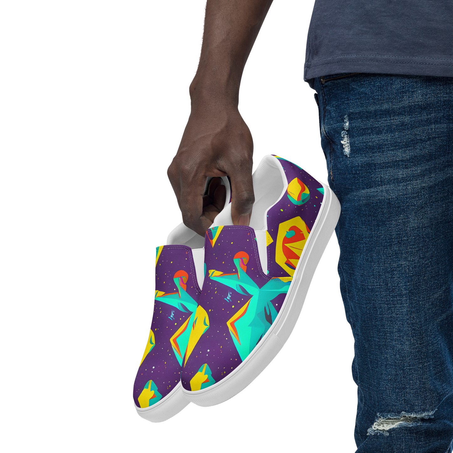 Men's Slip-On Canvas Shoes - Cascading Prism