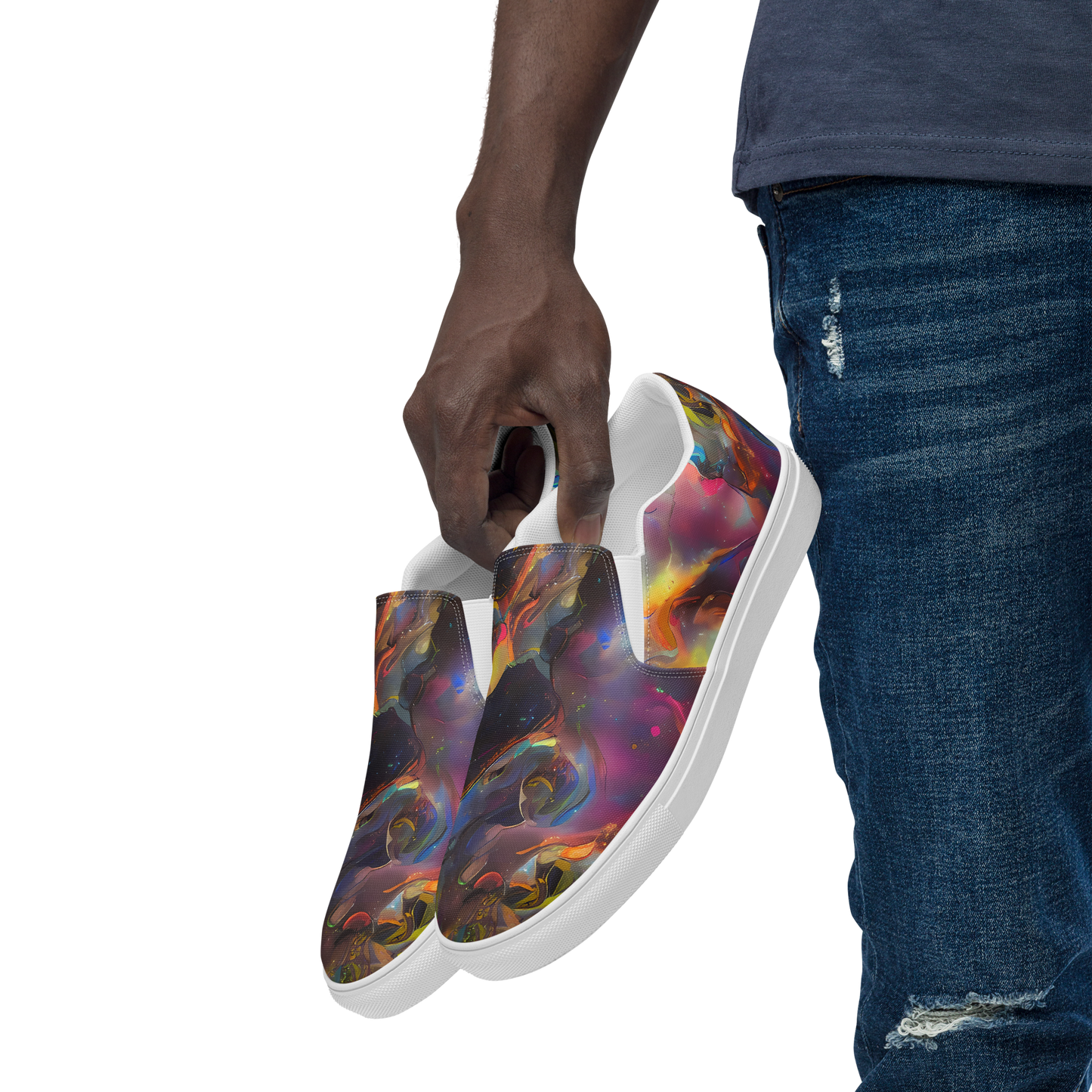 Men's Slip-On Canvas Shoes - Cosmic Fusion