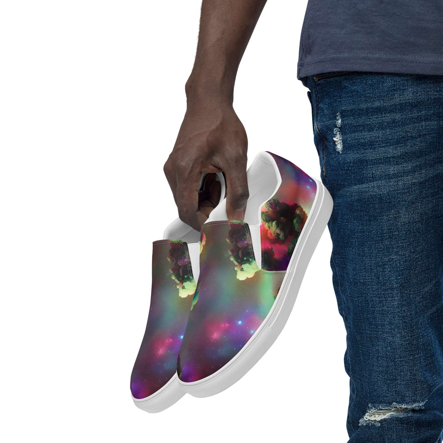 Men's Slip-On Canvas Shoes - Nebula Dreams