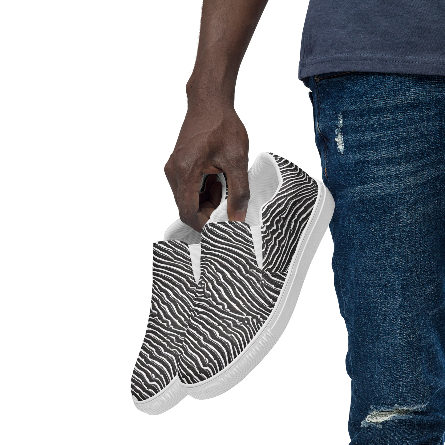 Men's Slip-On Canvas Shoes - Hypnotic Waves