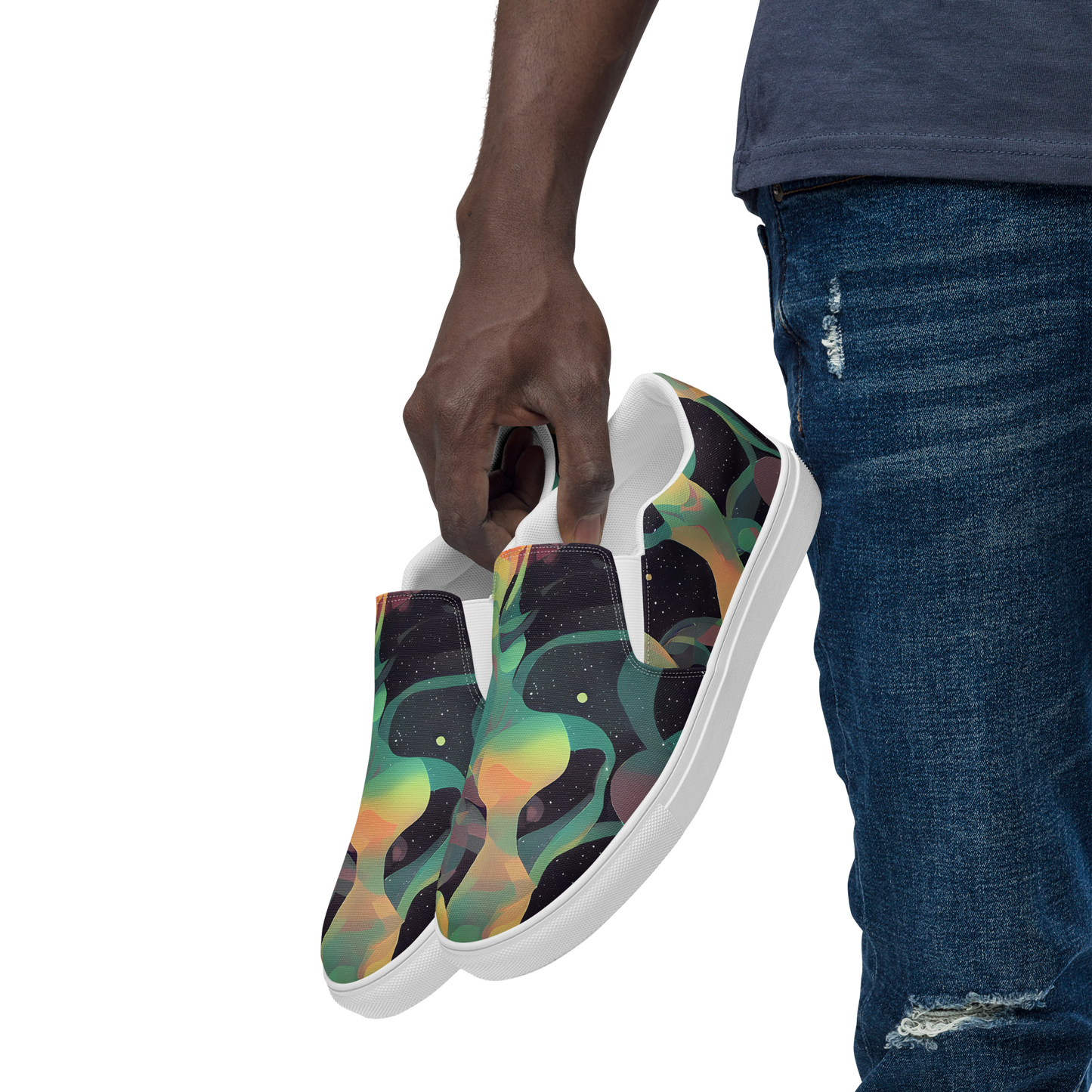 Men's Slip-On Canvas Shoes - Astral Rhythms