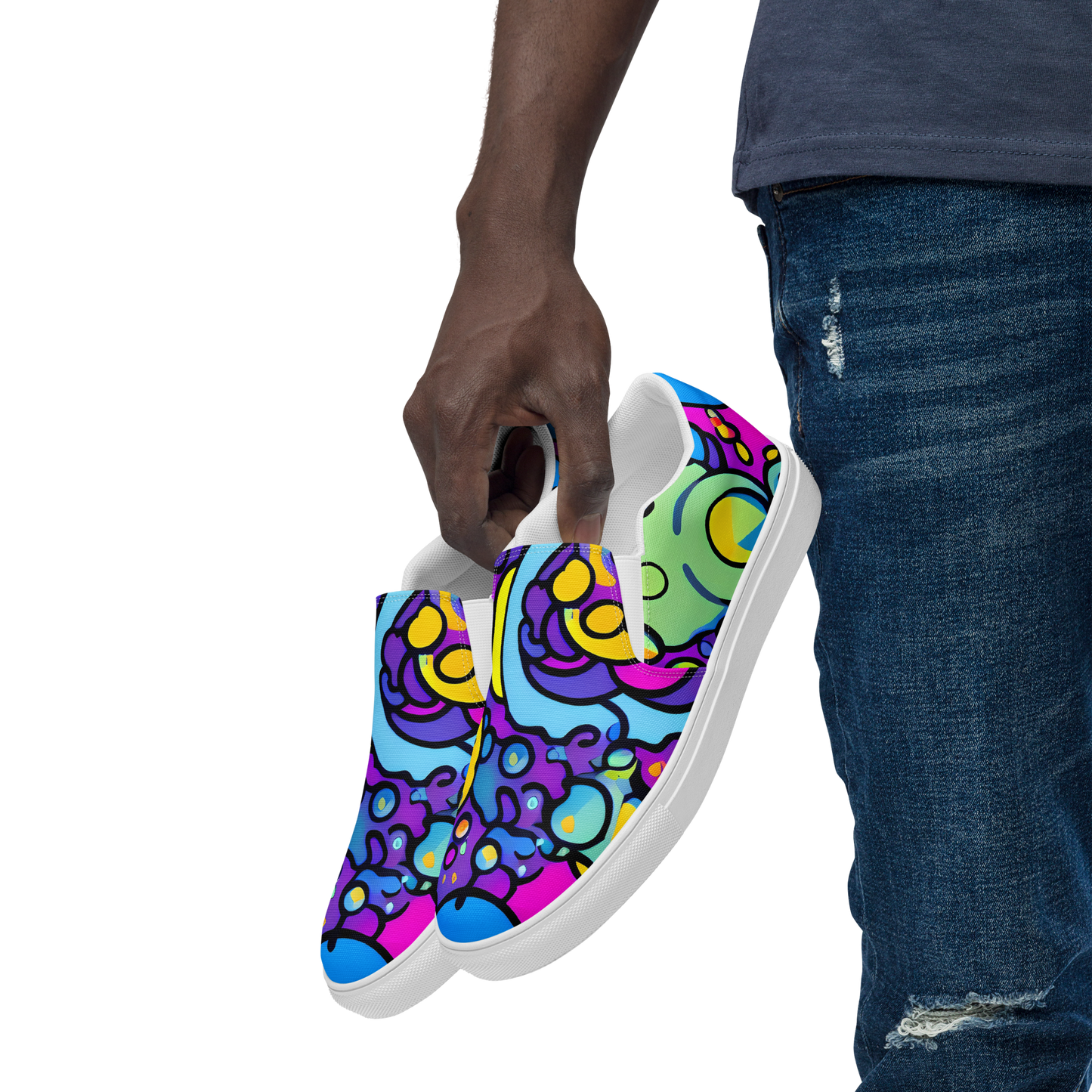 Men's Slip-On Canvas Shoes - Enchanted Orbs