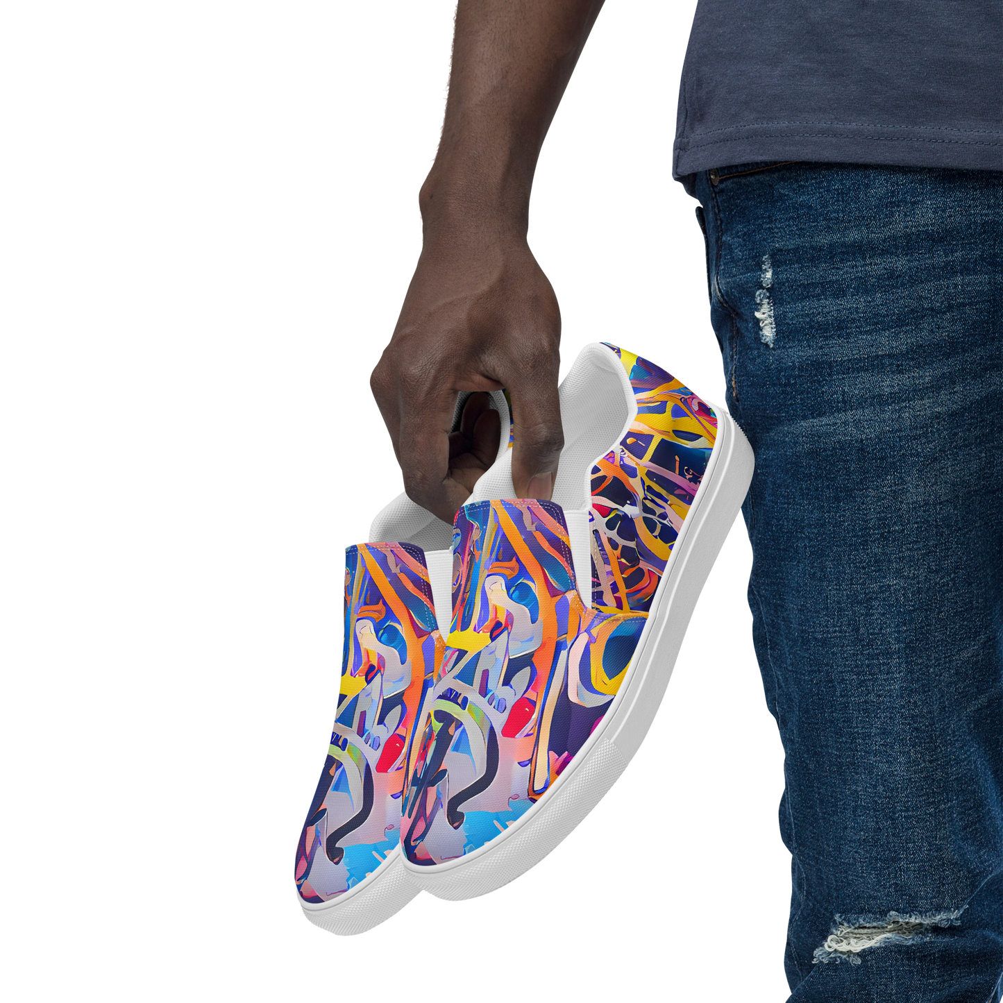 Men's Slip-On Canvas Shoes - Vibrant Fusion