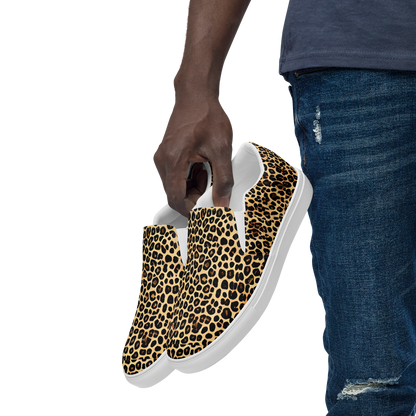 Men's Slip-On Canvas Shoes - Cheetah Mosaic