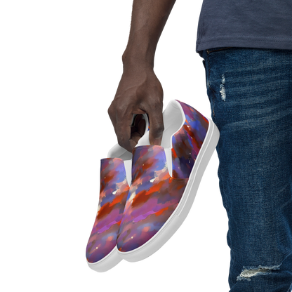 Men's Slip-On Canvas Shoes - Celestial Brushstroke