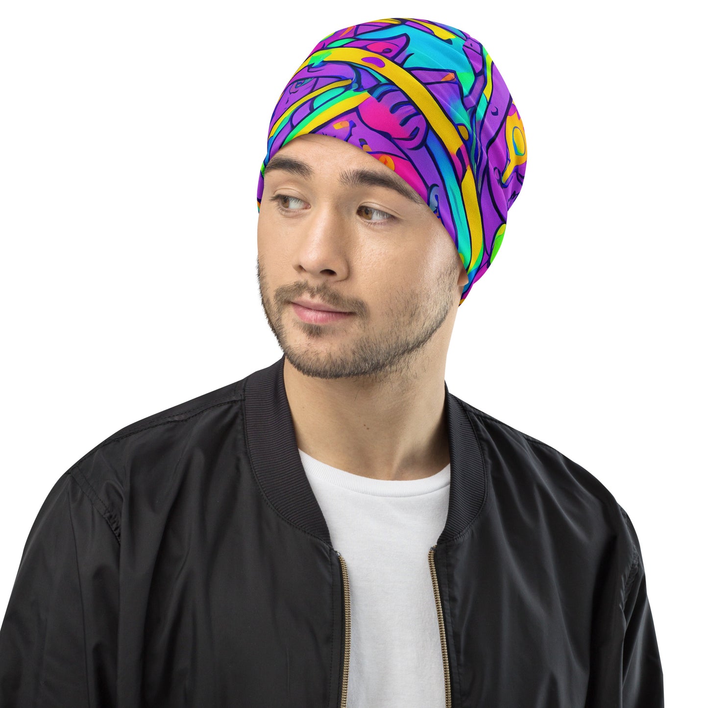 Beanie - Neon Galaxy Whirl