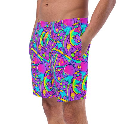 Swim Trunks - Neon Galaxy Whirl