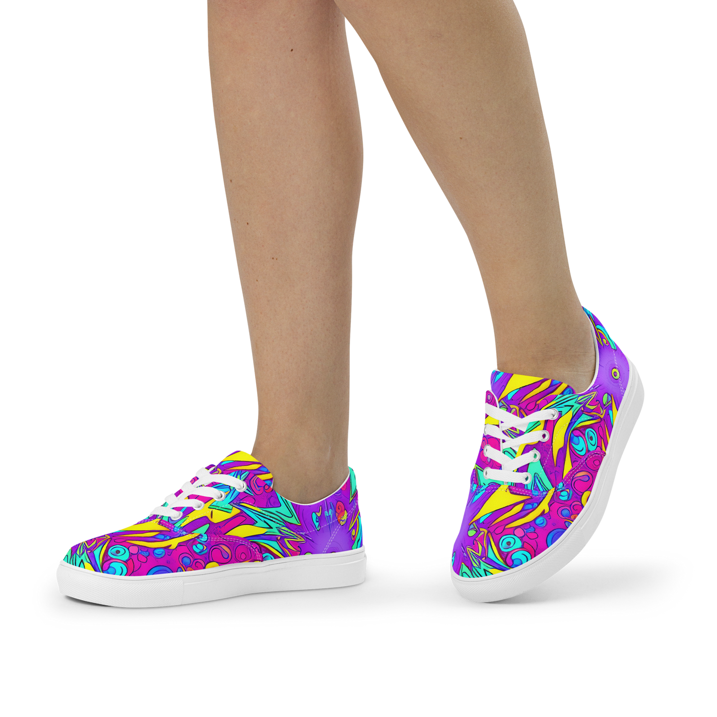 Women's Lace-Up Canvas Shoes - Nebula Radiance