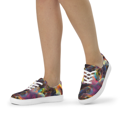 Women's Lace-Up Canvas Shoes - Cosmic Fusion