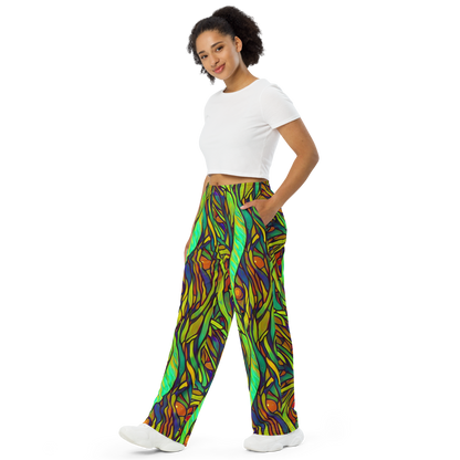 Wide-Leg Pants - Cosmic Garden