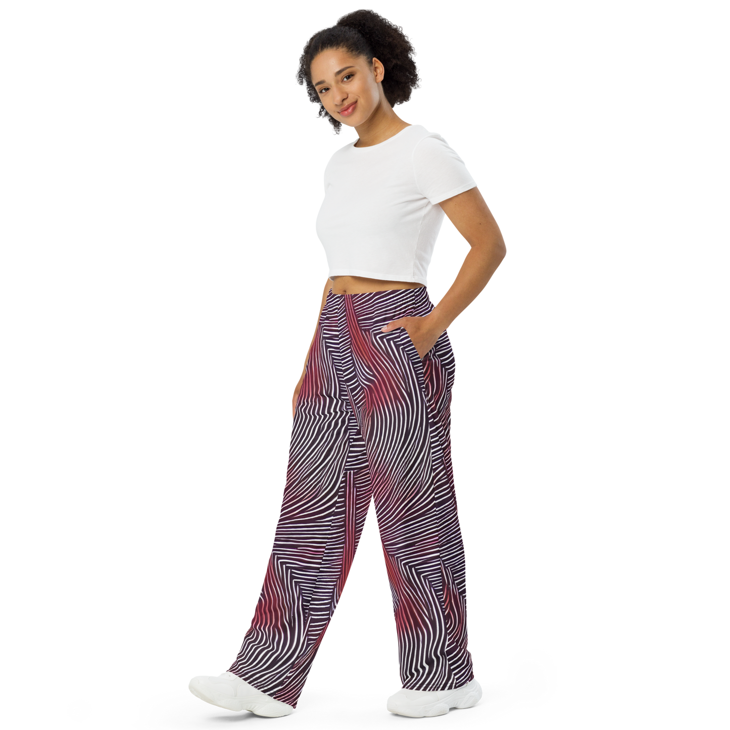 Wide-Leg Pants - Nebula Waves