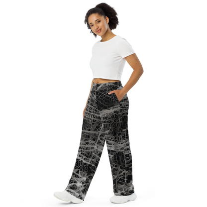 Wide-Leg Pants - Monochrome Mesh