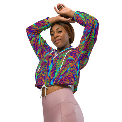 Women's Cropped Windbreaker - Lux Waves