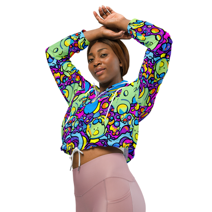 Women's Cropped Windbreaker - Enchanted Orbs