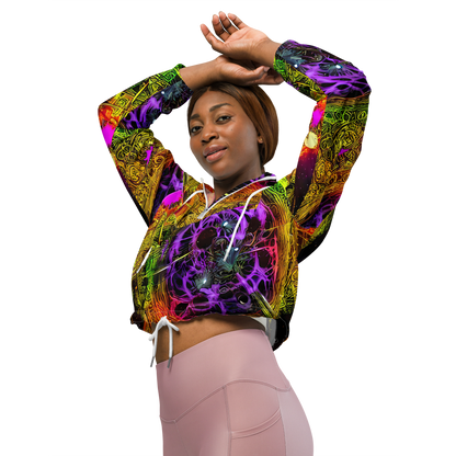 Women's Cropped Windbreaker - Neon Glyphworks