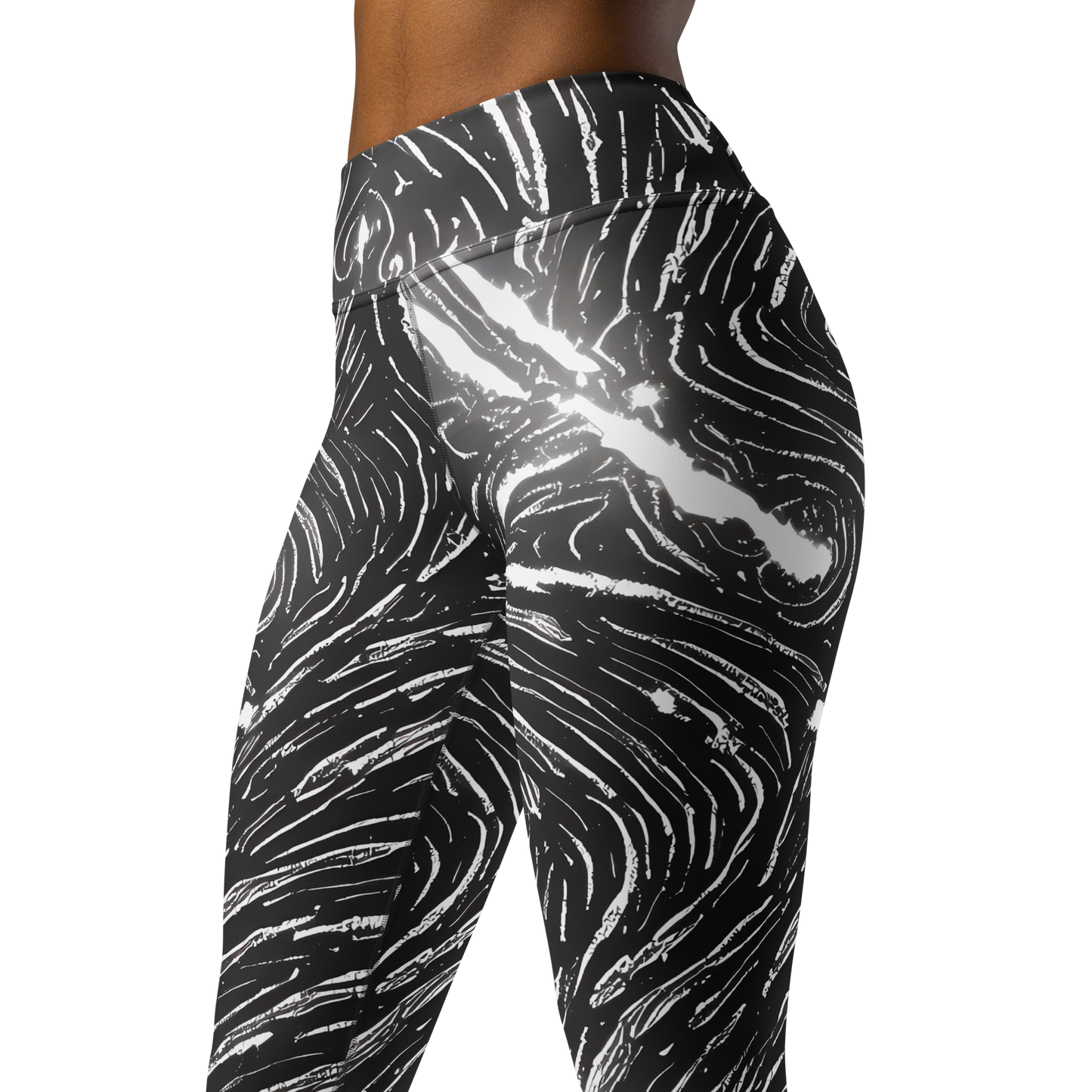 Yoga Leggings - Silver Swirl