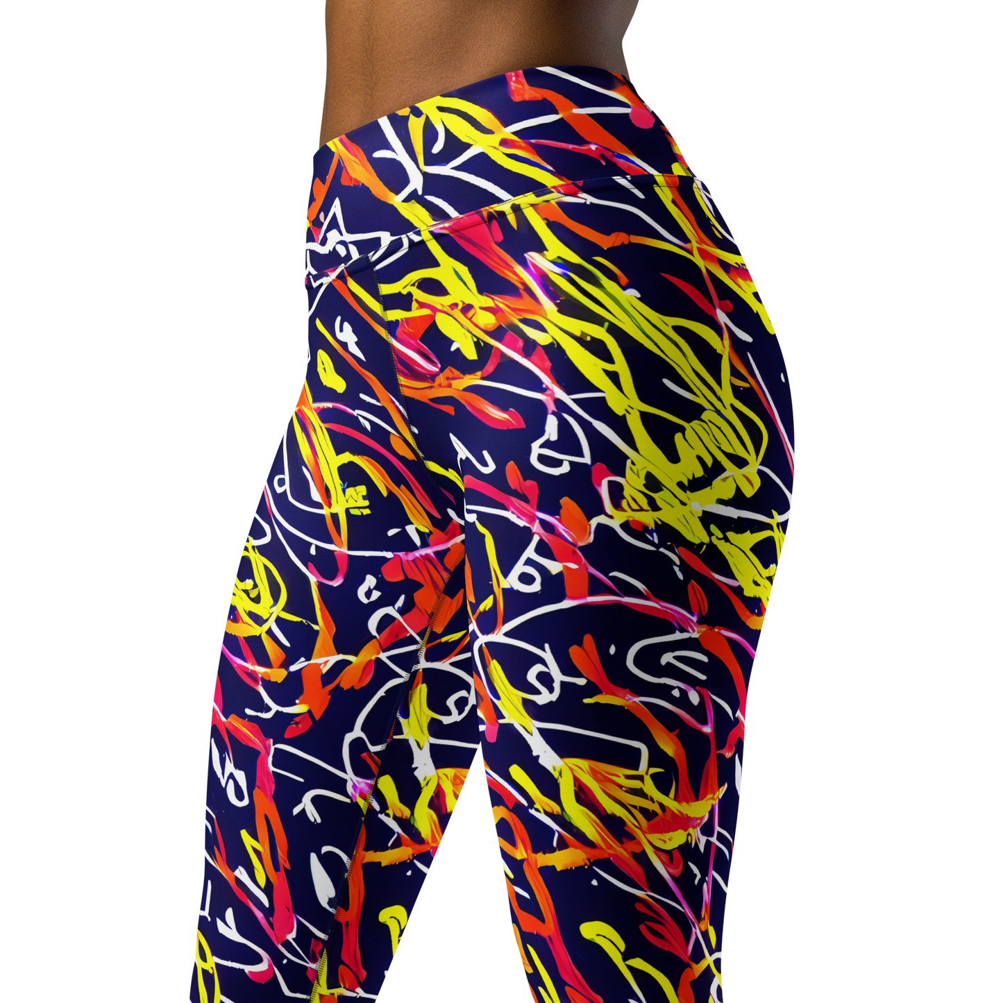 Yoga Leggings - Neon Currents
