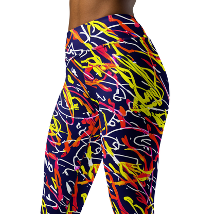 Yoga Leggings - Neon Currents