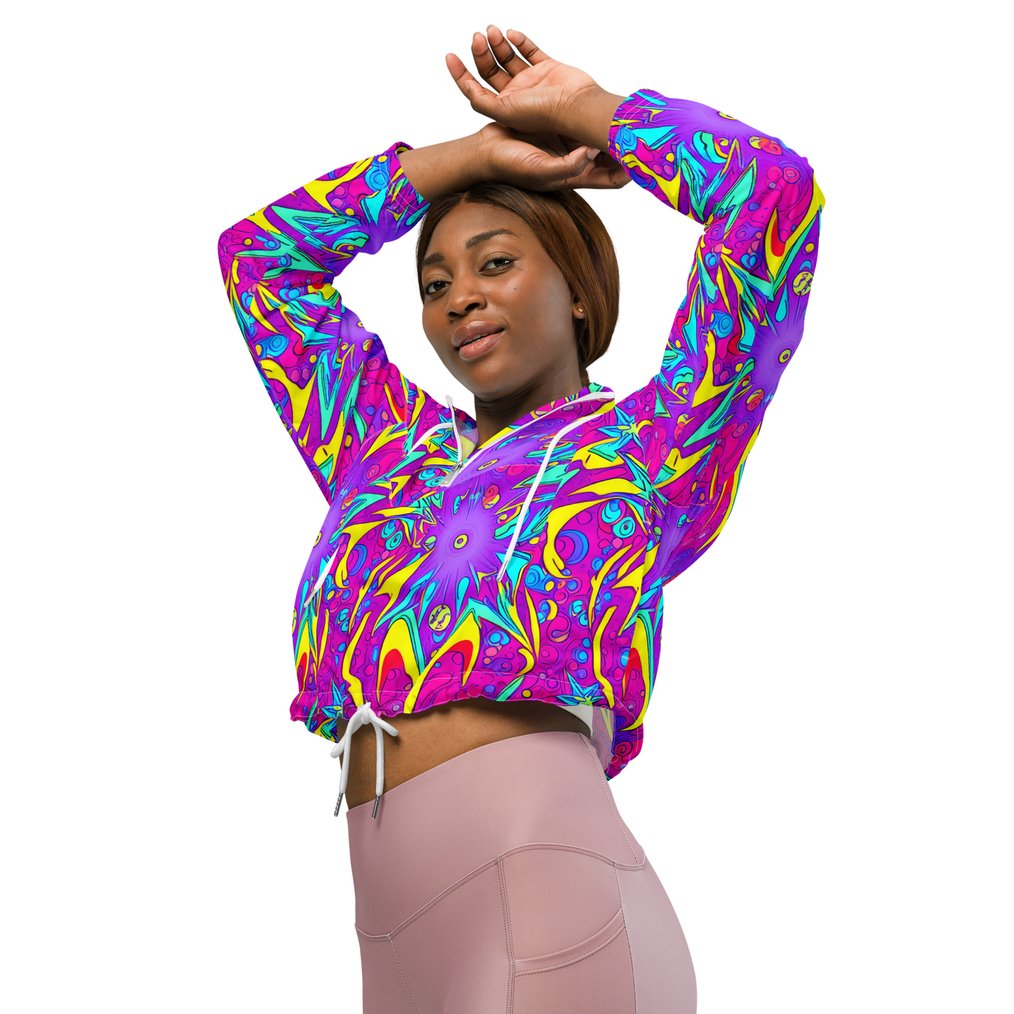 Women's Cropped Windbreaker - Nebula Radiance