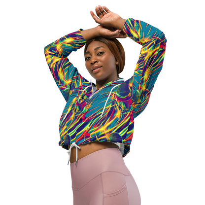 Women's Cropped Windbreaker - Cosmic Inferno
