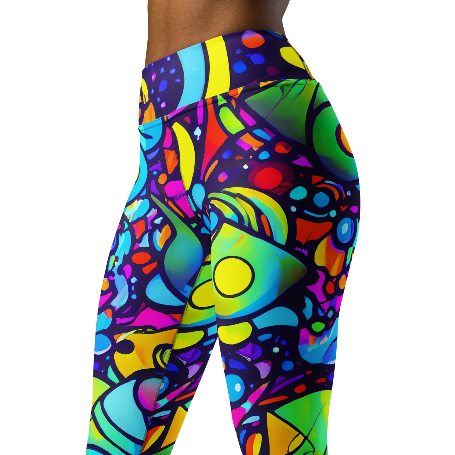 Yoga Leggings - Neon Graffscape