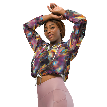 Women's Cropped Windbreaker - Cosmic Fusion