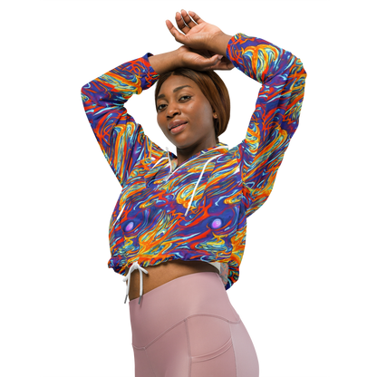 Women's Cropped Windbreaker - Galactic Ember