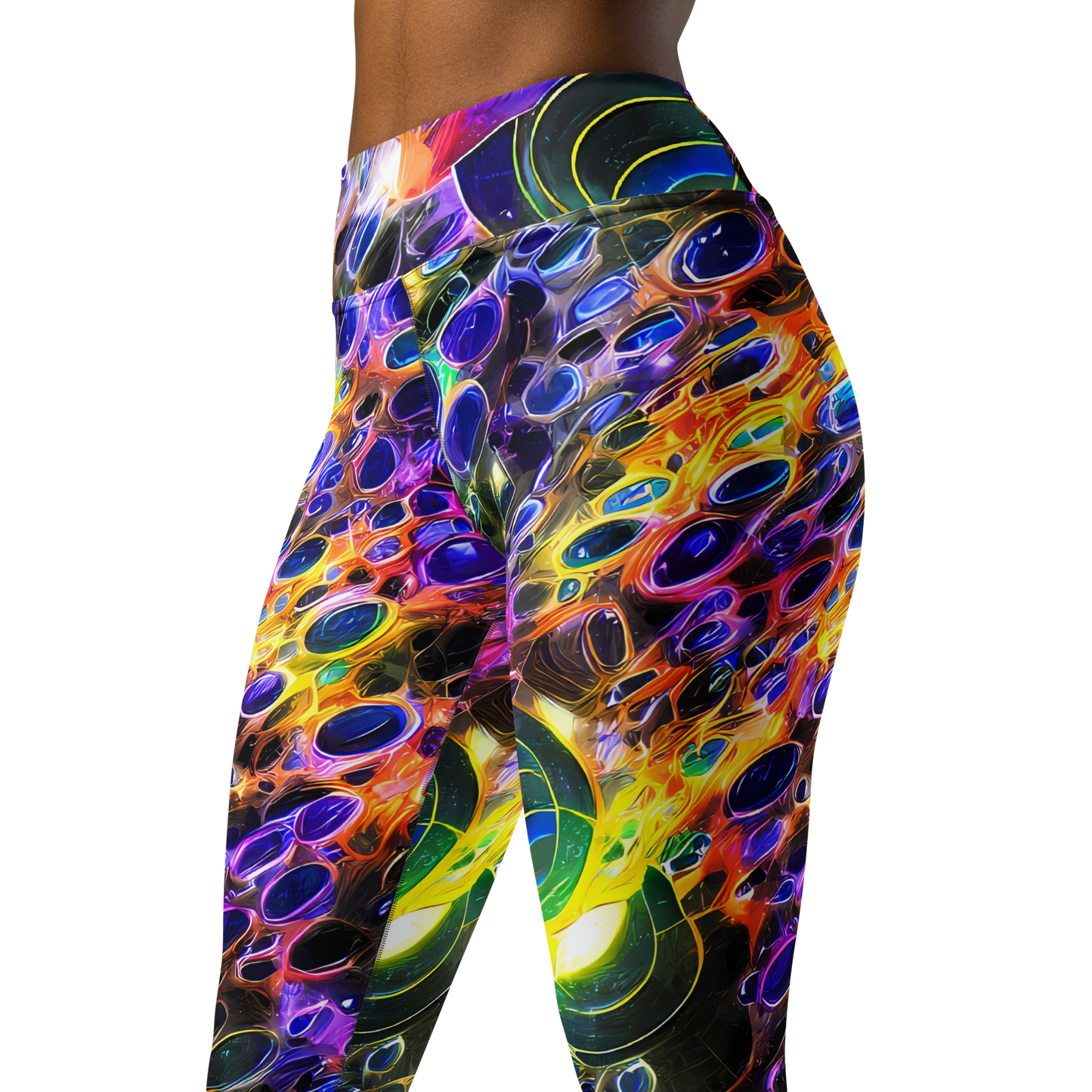 Yoga Leggings - Neon Orbits