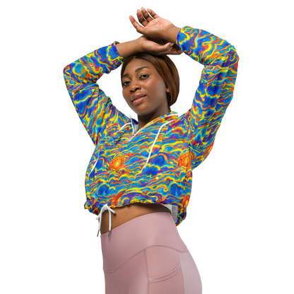 Women's Cropped Windbreaker - Chroma Ripple