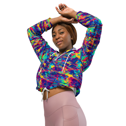 Women's Cropped Windbreaker - Spectrum Streaks