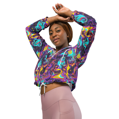 Women's Cropped Windbreaker - Hutty Nebula