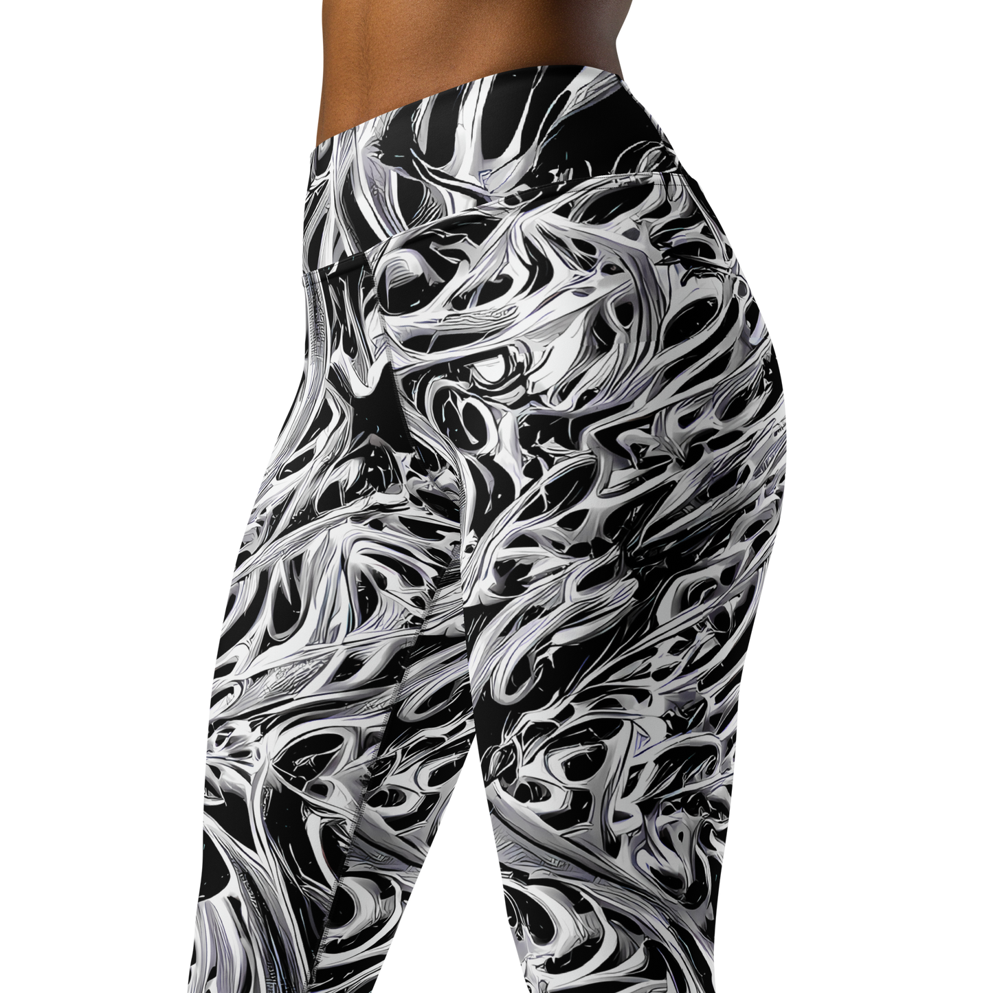 Yoga Leggings - Silver Shadows