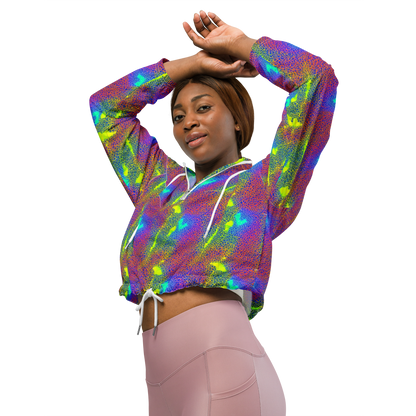 Women's Cropped Windbreaker - Prismatic Web