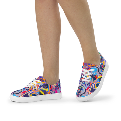 Women's Lace-Up Canvas Shoes - Vibrant Fusion