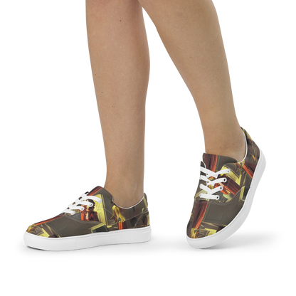 Women's Lace-Up Canvas Shoes - Surreal Shadows