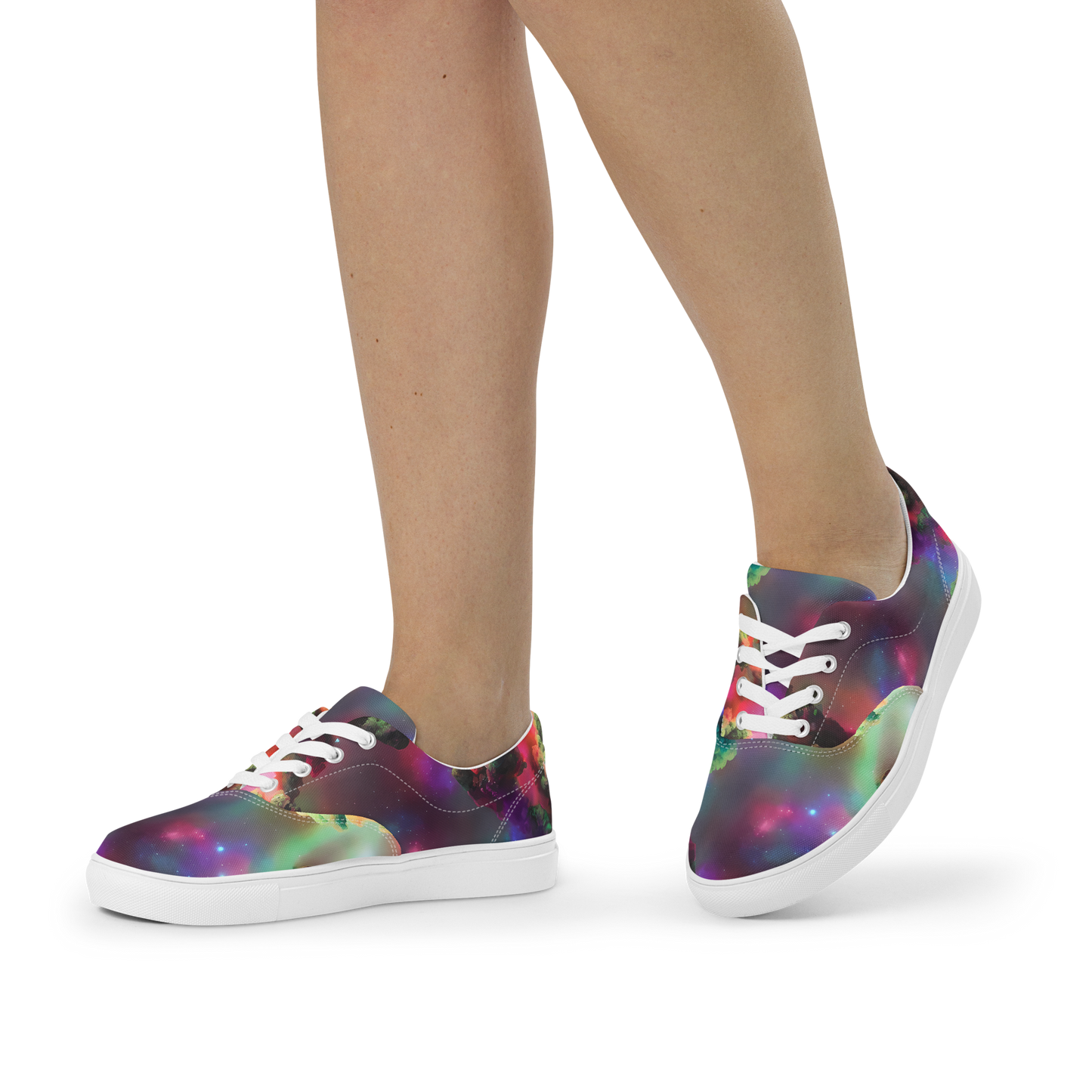 Women's Lace-Up Canvas Shoes - Nebula Dreams