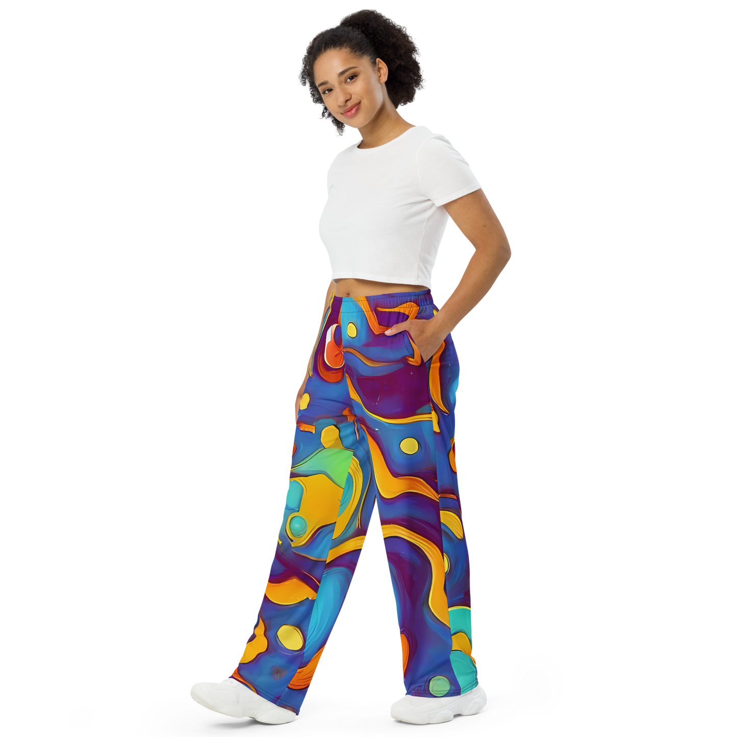 Wide-Leg Pants - Pelton Swirl