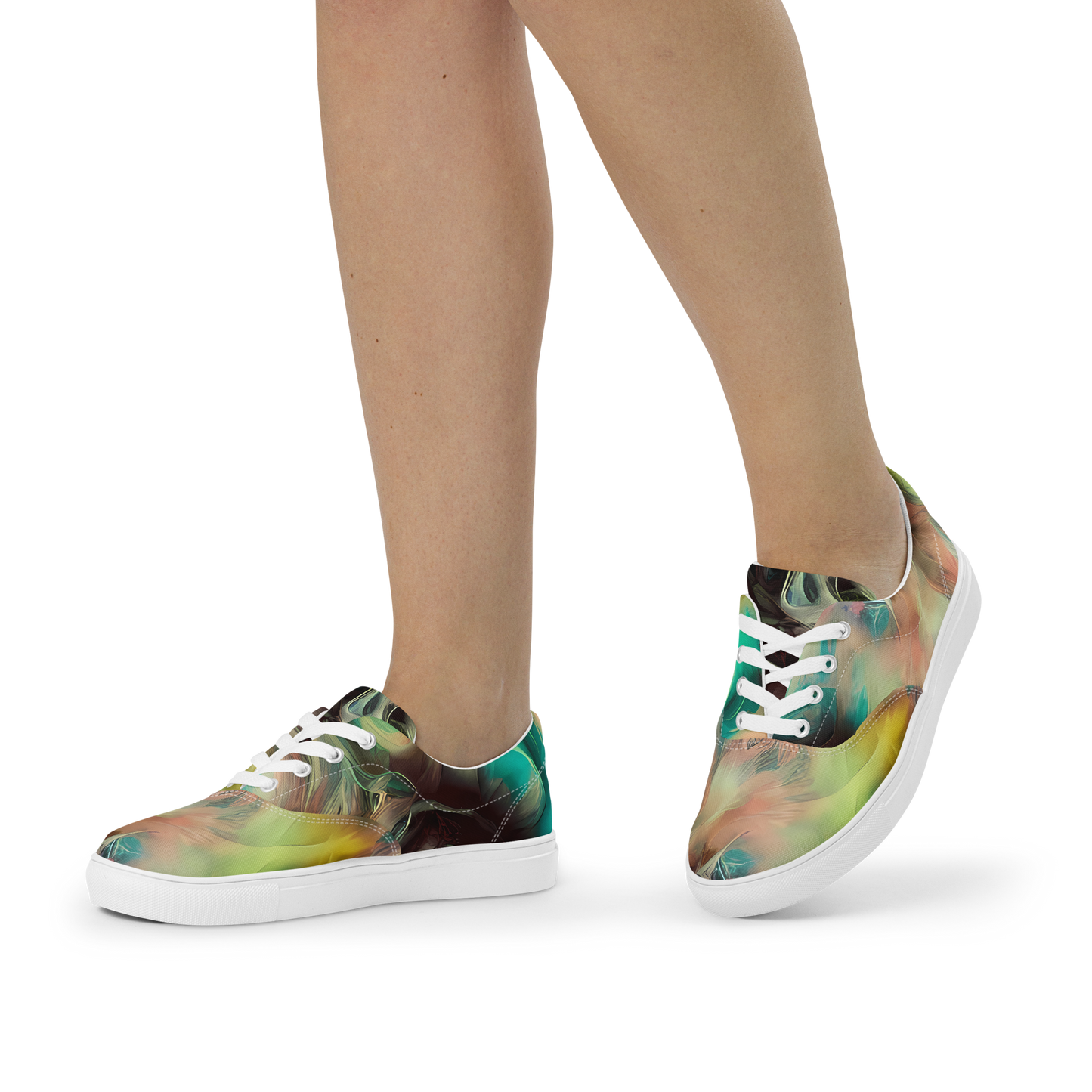 Women's Lace-Up Canvas Shoes - Enchanted Fusion