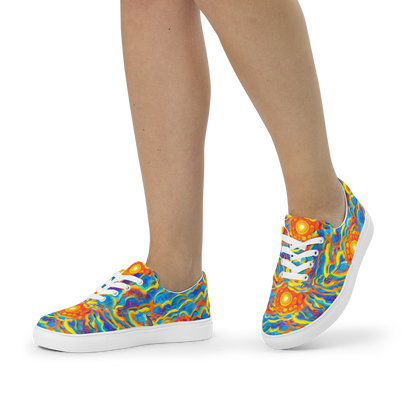 Women's Lace-Up Canvas Shoes - Chroma Ripple