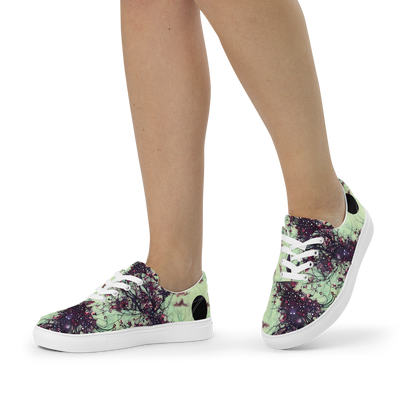 Women's Lace-Up Canvas Shoes - Celestial Bloom