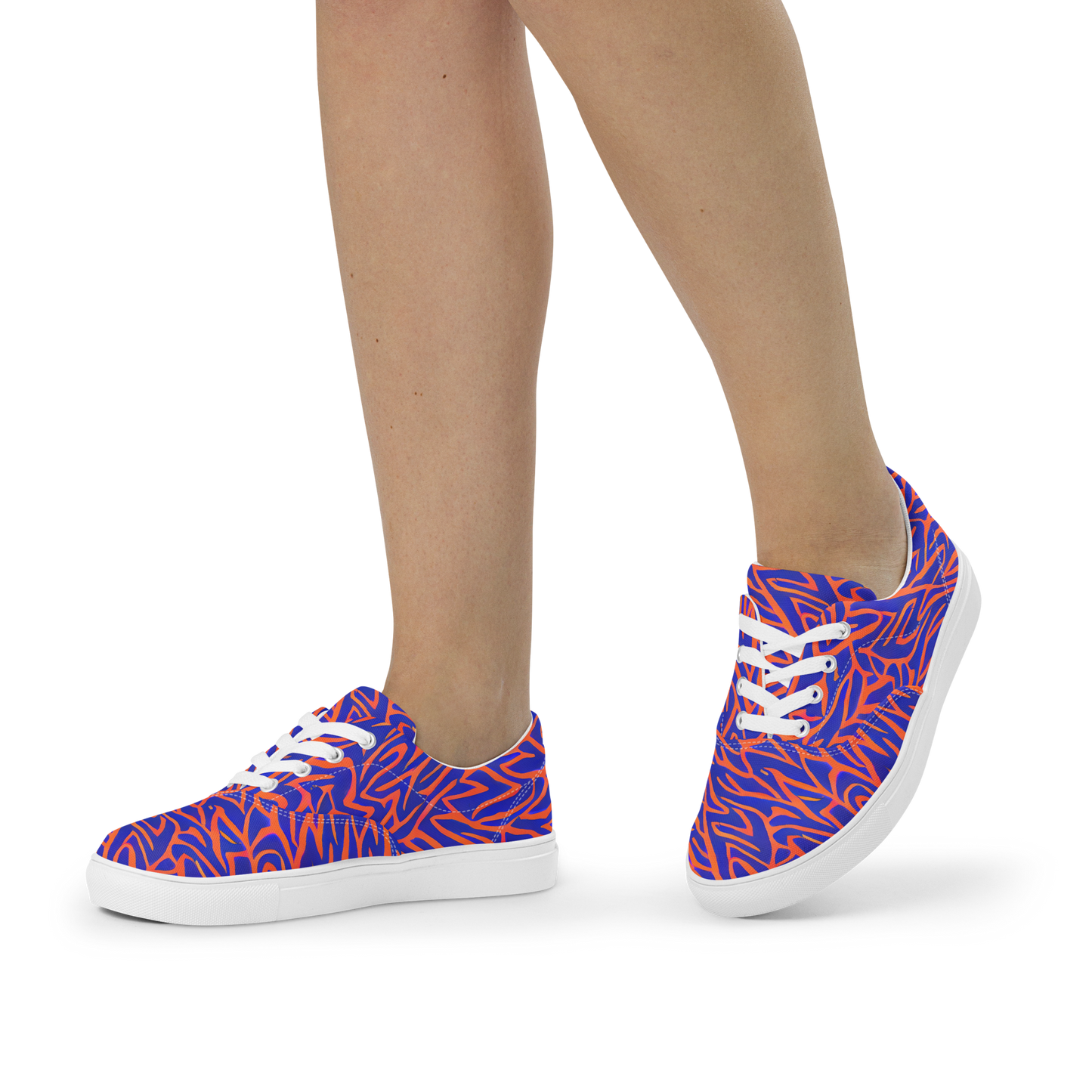 Women's Lace-Up Canvas Shoes - Sapphire Swirl