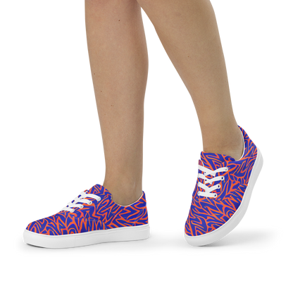 Women's Lace-Up Canvas Shoes - Sapphire Swirl